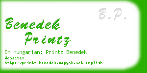 benedek printz business card